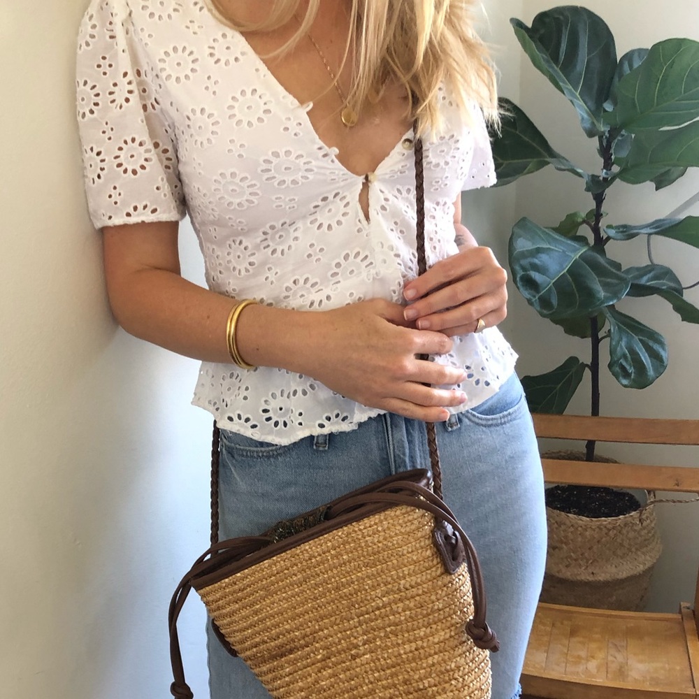 ZARA 🌟 Eyelet Babydoll Blouse - XS